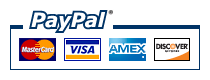 We accept Visa, Mastercard, American Express, Discover and payment by Paypal.